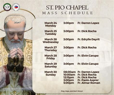 padre pio chapel ayala feliz mass schedule|Make your Sundays more meaningful at .